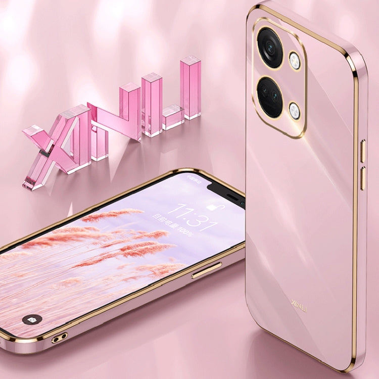 For OnePlus Ace 2V XINLI Straight Edge 6D Electroplate TPU Phone Case(Pink) - free shipping - PMC TechLife - Order now!