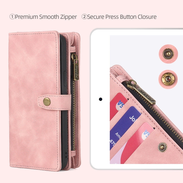 For Google Pixel 7 Zipper Wallet Detachable Magnetic Leather Phone Case(Pink) - free shipping - PMC TechLife - Order now!