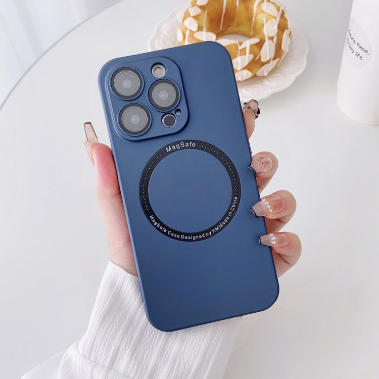 For iPhone 14 Plus Magsafe Magnetic PC Shockproof Phone Case With Camera Lens(Blue) - iPhone 14 Plus Cases by PMC Jewellery | Online Shopping South Africa | PMC Jewellery