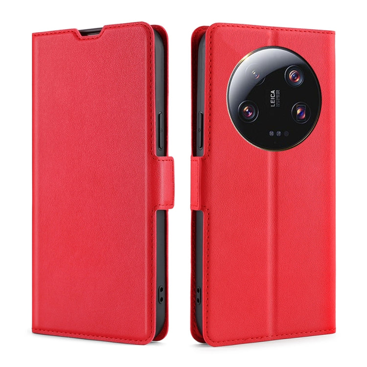 For Xiaomi 13 Ultra 5G Ultra-thin Voltage Side Buckle Horizontal Flip Leather Phone Case(Red) - free shipping - PMC TechLife - Order now!