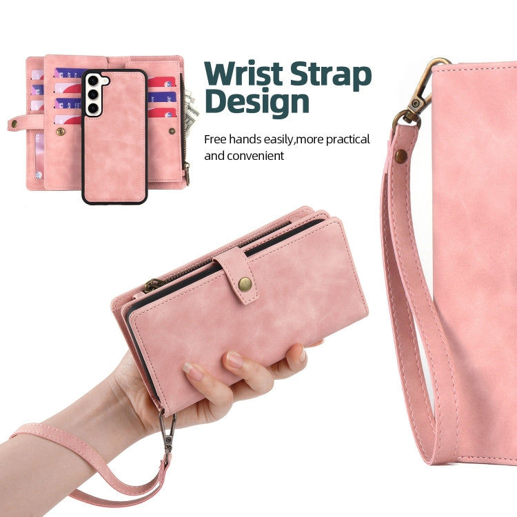 For Samsung Galaxy S20 FE Zipper Wallet Magnetic Detachable Leather Phone Case(Pink) - free shipping - PMC TechLife - Order now!