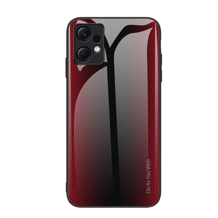 For Xiaomi Redmi Note 12 4G Global Texture Gradient Glass TPU Phone Case(Red) - free shipping - PMC TechLife - Order now!
