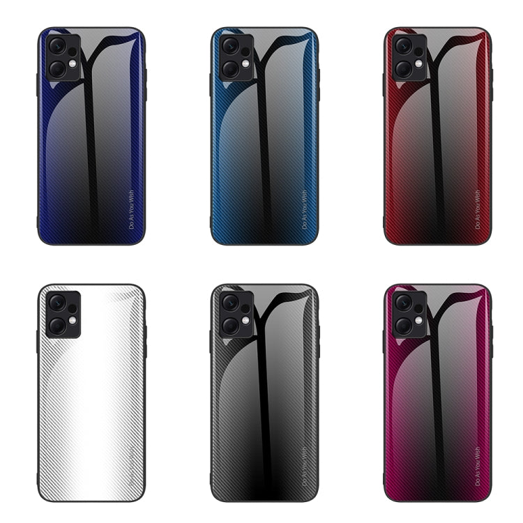 For Xiaomi Redmi Note 12 4G Global Texture Gradient Glass TPU Phone Case(Red) - free shipping - PMC TechLife - Order now!