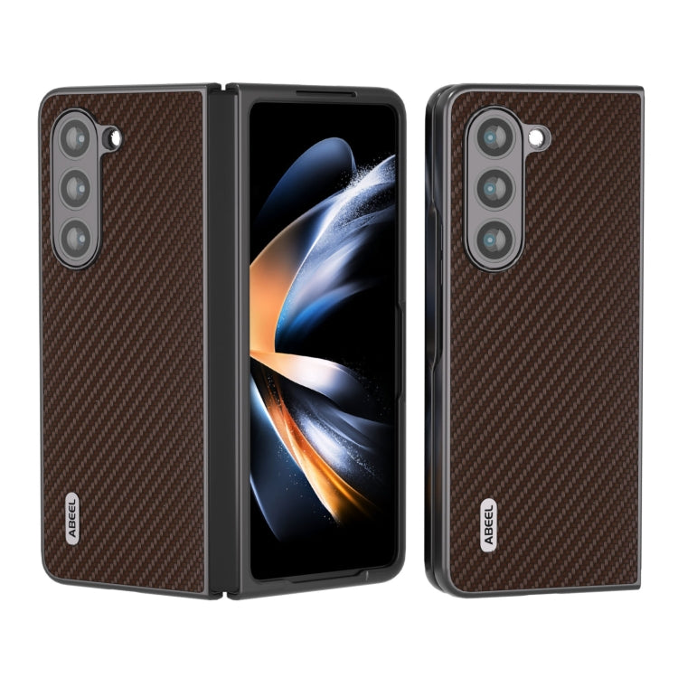 For Samsung Galaxy Z Fold5 ABEEL Carbon Fiber Texture Protective Phone Case(Dark Brown) - free shipping - PMC TechLife - Order now!