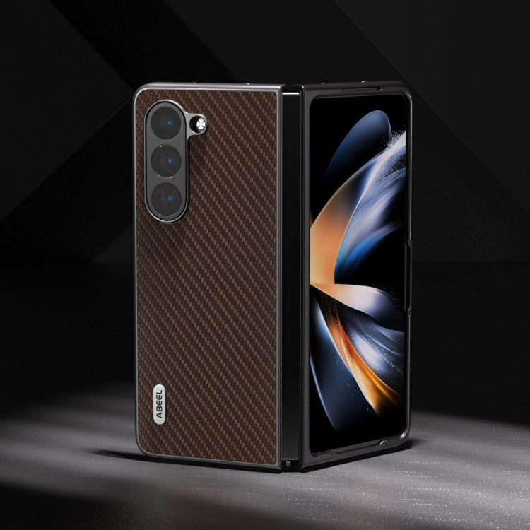 For Samsung Galaxy Z Fold5 ABEEL Carbon Fiber Texture Protective Phone Case(Dark Brown) - free shipping - PMC TechLife - Order now!