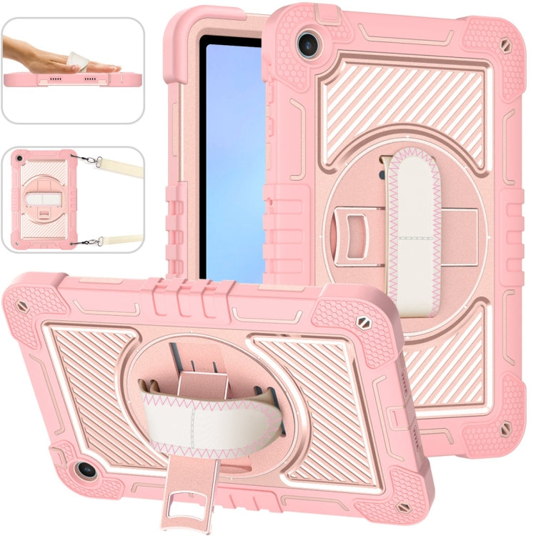 For Huawei MatePad SE 10.4 360 Degree Rotation PC Contrast Silicone Tablet Case(Rose Gold) - free shipping - PMC TechLife - Order now!