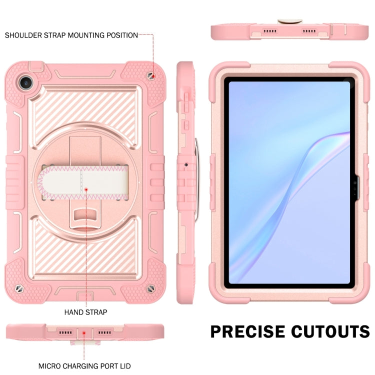 For Huawei MatePad SE 10.4 360 Degree Rotation PC Contrast Silicone Tablet Case(Rose Gold) - free shipping - PMC TechLife - Order now!