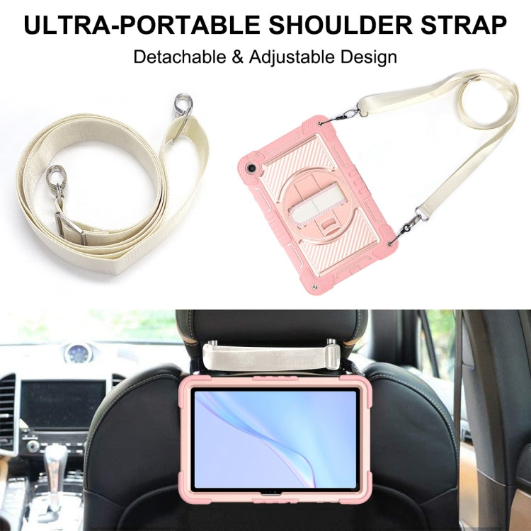 For Huawei MatePad SE 10.4 360 Degree Rotation PC Contrast Silicone Tablet Case(Rose Gold) - free shipping - PMC TechLife - Order now!