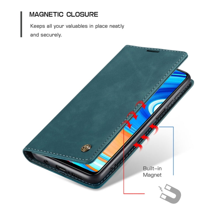 For Xiaomi Redmi Note 9 Pro/Note 9 Pro Max/Note 9s CaseMe 013 Multifunctional Horizontal Flip Leather Case, with Card Slot & Holder & Wallet(Blue) - free shipping - PMC TechLife - Order now!