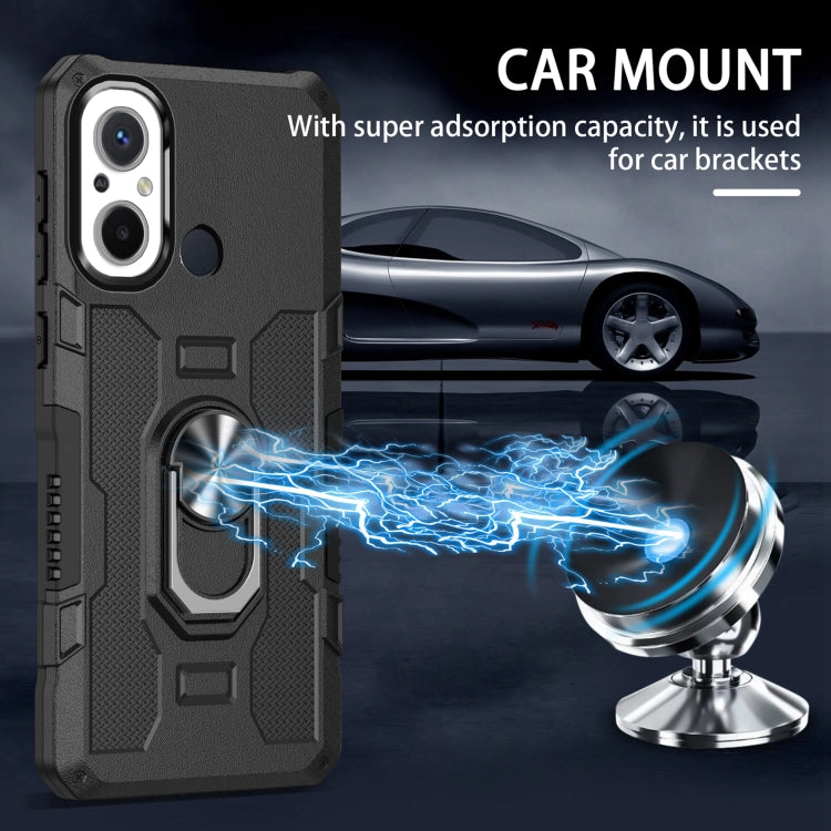 For Xiaomi Redmi 12C 4G Ring Holder Armor Hybrid Phone Case(Black) - free shipping - PMC TechLife - Order now!