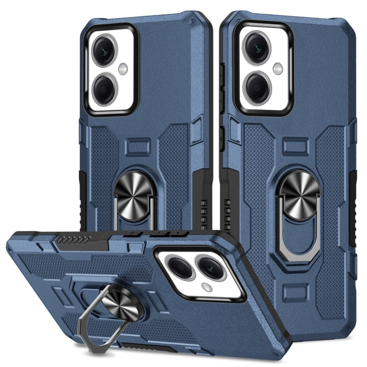 For Xiaomi Redmi Note 12 5G Global / Poco X5 Ring Holder Armor Hybrid Phone Case(Blue) - free shipping - PMC TechLife - Order now!