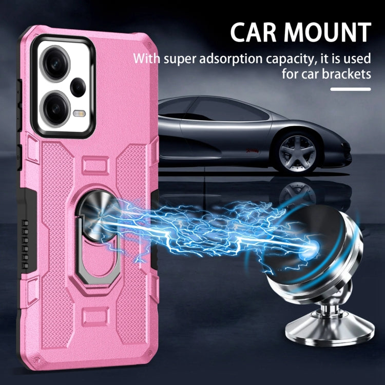 For Xiaomi Redmi Note 12 Pro 5G Global / Poco X5 Pro Ring Holder Armor Hybrid Phone Case(Pink) - free shipping - PMC TechLife - Order now!