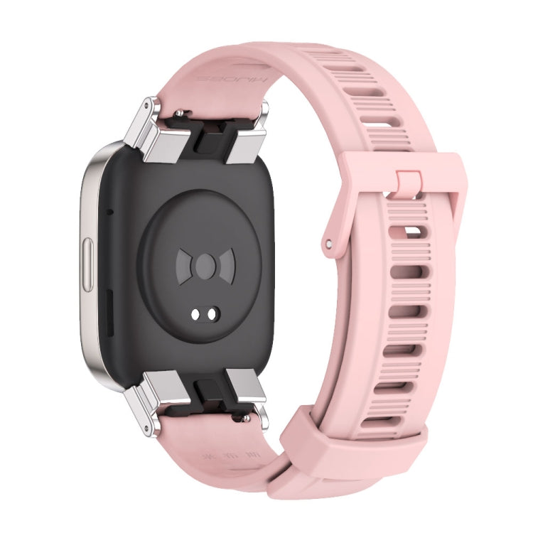 For Redmi Watch 3 Mijobs Flat Hole Breathable TPU Watch Band(Pink+Silver) - Watch Bands by MIJOBS | Online Shopping South Africa | PMC TechLife | Buy Now Pay Later Mobicred