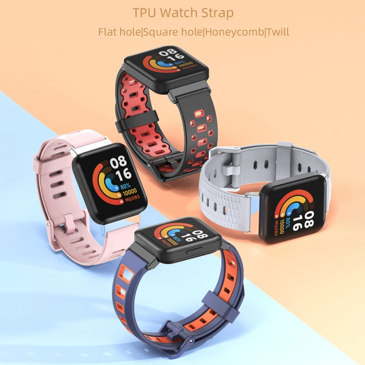 For Redmi Watch 3 Mijobs Flat Hole Breathable TPU Watch Band(Pink+Silver) - Watch Bands by MIJOBS | Online Shopping South Africa | PMC TechLife | Buy Now Pay Later Mobicred