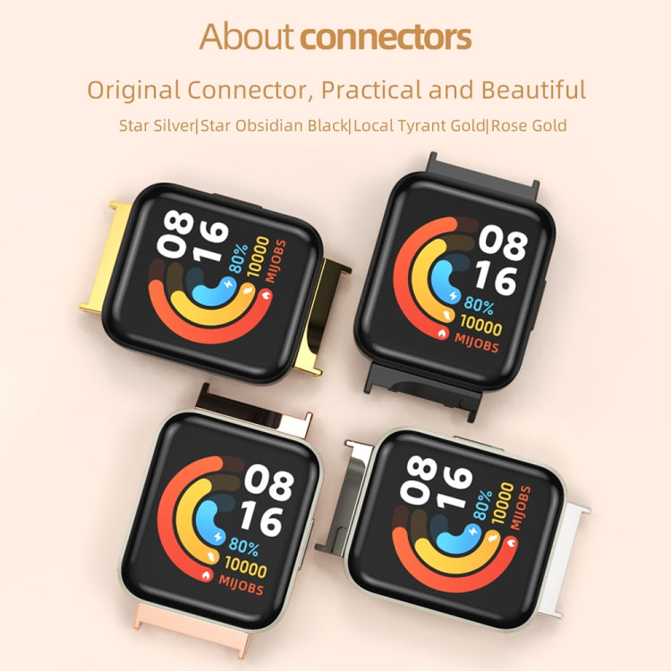 For Redmi Watch 3 Mijobs Flat Hole Breathable TPU Watch Band(Pink+Silver) - Watch Bands by MIJOBS | Online Shopping South Africa | PMC TechLife | Buy Now Pay Later Mobicred