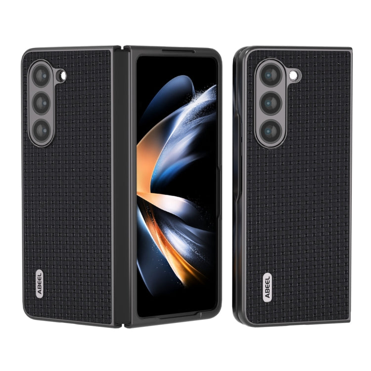 For Samsung Galaxy Z Fold5 ABEEL Genuine Leather Luxury Series Phone Case(Black) - free shipping - PMC TechLife - Order now!