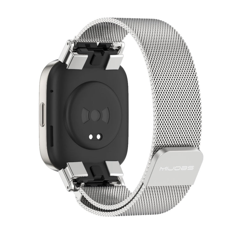 For Redmi Watch 3 Mijobs Milan Magnetic Metal Watch Band(Silver) - Watch Bands by MIJOBS | Online Shopping South Africa | PMC TechLife | Buy Now Pay Later Mobicred