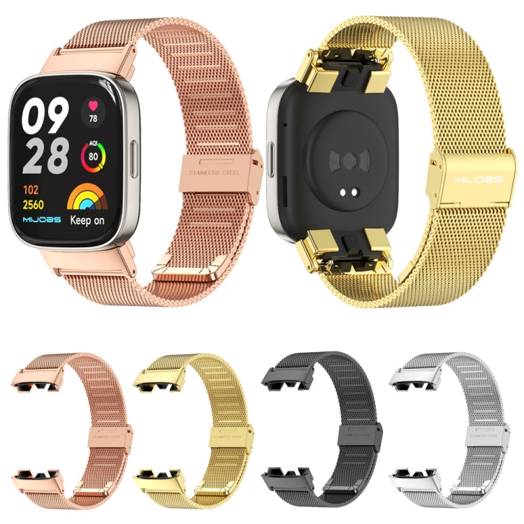 For Redmi Watch 3 Mijobs Milan Buckle Metal Watch Band(Black) - Watch Bands by MIJOBS | Online Shopping South Africa | PMC TechLife | Buy Now Pay Later Mobicred