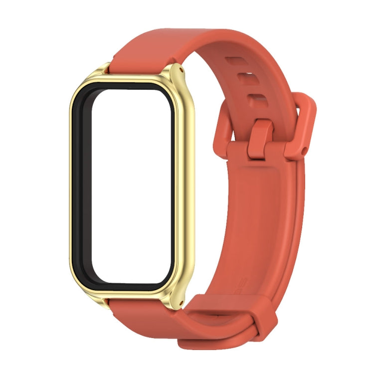 For Xiaomi Smart Band 8 Active / Redmi Band 2 Mijobs Metal Shell Silicone Watch Band(Orange Gold) - free shipping - PMC TechLife - Order now!