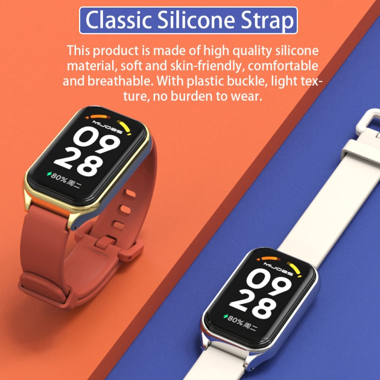 For Xiaomi Smart Band 8 Active / Redmi Band 2 Mijobs Metal Shell Silicone Watch Band(Orange Gold) - free shipping - PMC TechLife - Order now!