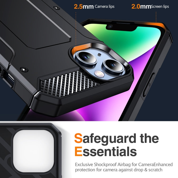 For iPhone 15 Matte Holder Phone Case(Black) - iPhone 15 Cases by PMC TechLife | Online Shopping South Africa | PMC TechLife | Buy Now Pay Later Mobicred
