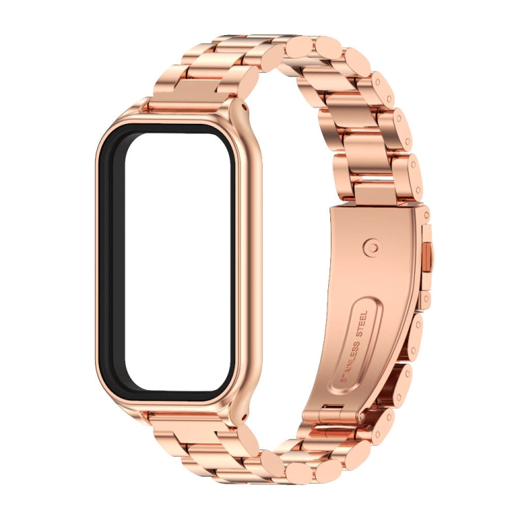 For Redmi Band 2 Mijobs Metal Shell + Three-Bead Stainless Steel Watch Band(Rose Gold) -  by MIJOBS | Online Shopping South Africa | PMC Jewellery