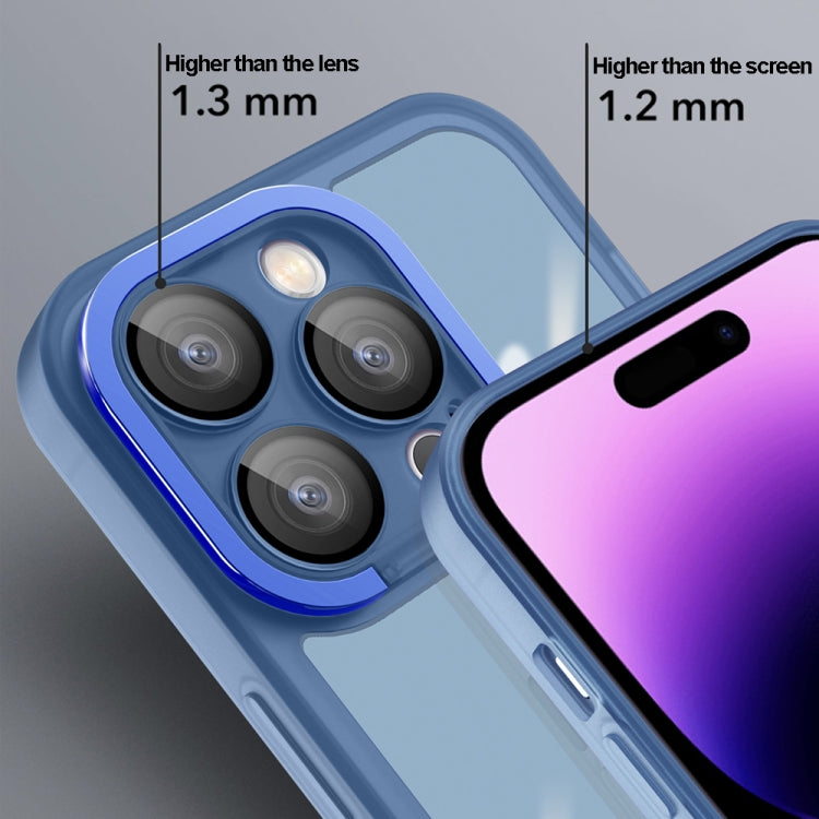 For iPhone 13 Pro Max Invisible Lens Bracket Matte Transparent Phone Case(Purple) - iPhone 13 Pro Max Cases by PMC TechLife | Online Shopping South Africa | PMC TechLife