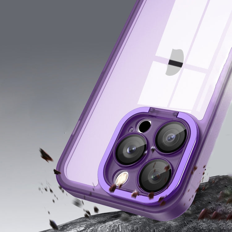 For iPhone 12 Pro Max Invisible Lens Bracket Matte Transparent Phone Case(Black) - iPhone 12 Pro Max Cases by PMC TechLife | Online Shopping South Africa | PMC TechLife