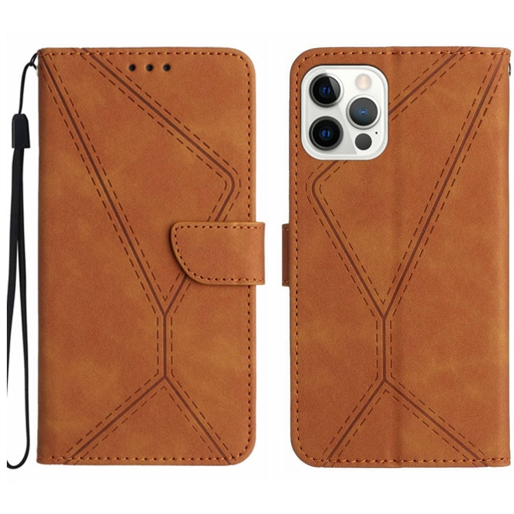 For iPhone 14 Pro Stitching Embossed Leather Phone Case(Brown) - free shipping - PMC TechLife - Order now!