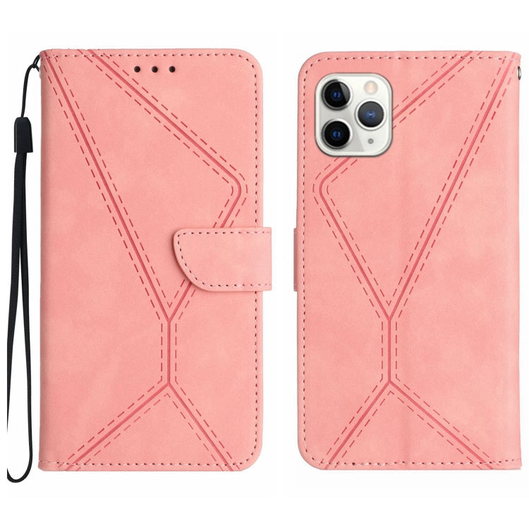 For iPhone 11 Pro Max Stitching Embossed Leather Phone Case(Pink) - free shipping - PMC TechLife - Order now!