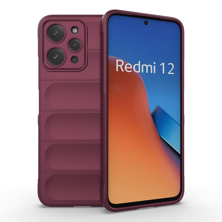 For Xiaomi Redmi 12 4G Magic Shield TPU + Flannel Phone Case(Wine Red) - free shipping - PMC TechLife - Order now!
