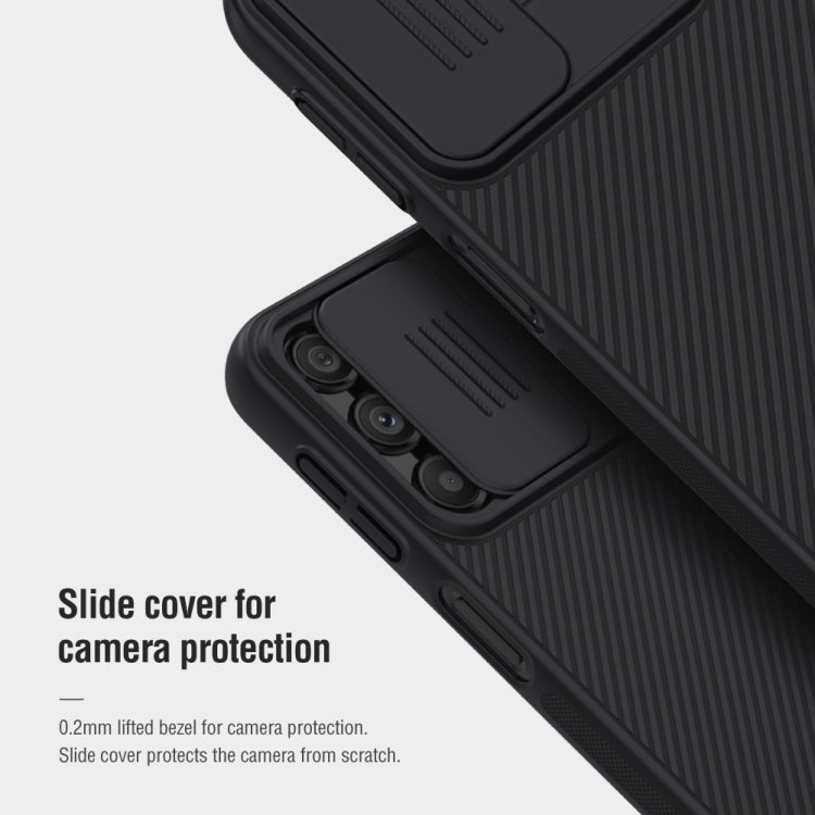 For Samsung Galaxy A24 4G NILLKIN Black Mirror Series Camshield PC Phone Case(Blue) - Galaxy Phone Cases by NILLKIN | Online Shopping South Africa | PMC TechLife | Buy Now Pay Later Mobicred