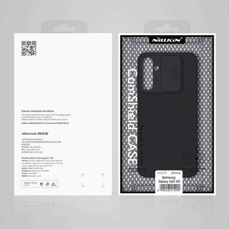 For Samsung Galaxy A24 4G NILLKIN Black Mirror Series Camshield PC Phone Case(Blue) - Galaxy Phone Cases by NILLKIN | Online Shopping South Africa | PMC TechLife | Buy Now Pay Later Mobicred