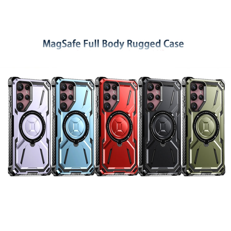 For Samsung Galaxy S21 Ultra 5G Armor Series Holder Phone Case(Red) - free shipping - PMC TechLife - Order now!