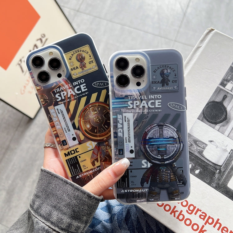 For iPhone 12 Pro Max Dual-side IMD Astronaut Frosted Phone Case(Black Gold) - free shipping - PMC TechLife - Order now!