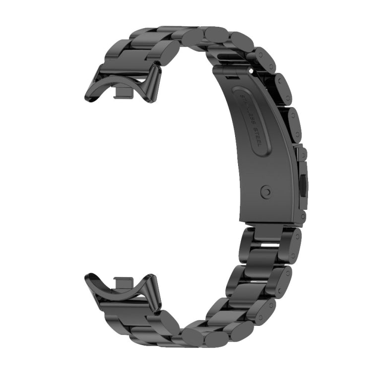 For Xiaomi Mi Band 8 / 9 / 9 NFC Mijobs Three Bead Stainless Steel Watch Band(Black) - Watch Bands by MIJOBS | Online Shopping South Africa | PMC TechLife | Buy Now Pay Later Mobicred