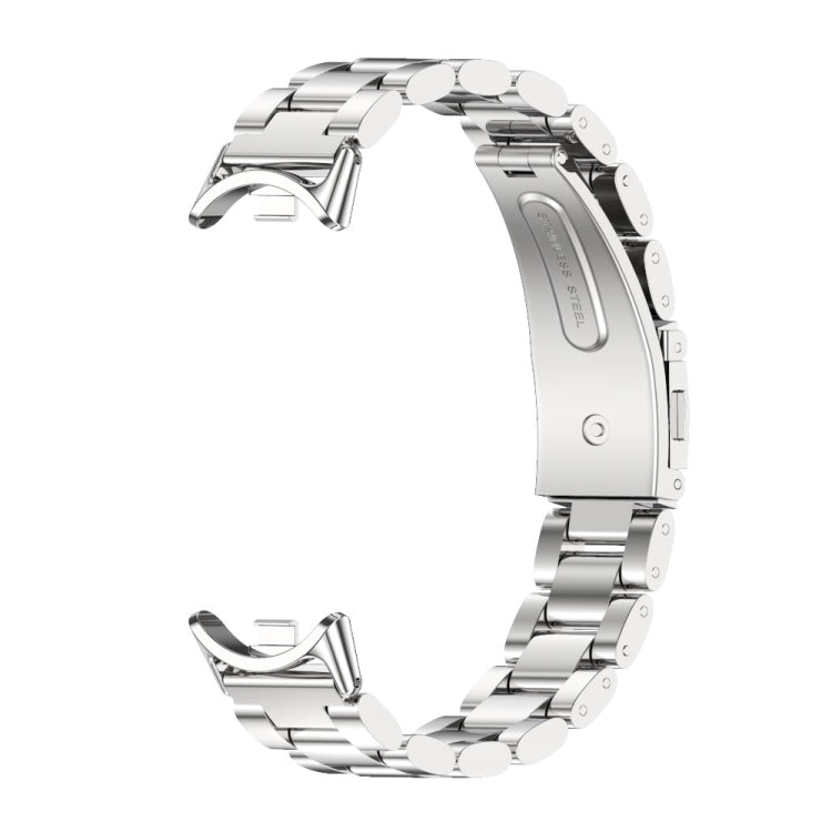 For Xiaomi Mi Band 8 Mijobs Three Bead Stainless Steel Watch Band(Silver) -  by MIJOBS | Online Shopping South Africa | PMC Jewellery