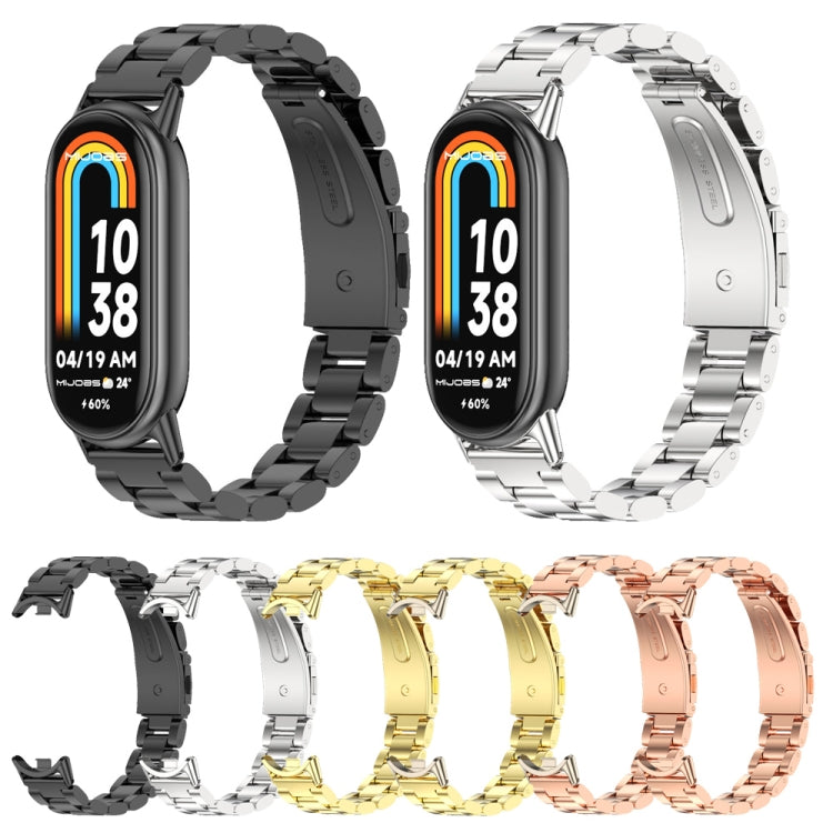 For Xiaomi Smart Band 10 / 9 / 8 Mijobs Three Bead Stainless Steel Watch Band(Silver) - free shipping - PMC TechLife - Order now!