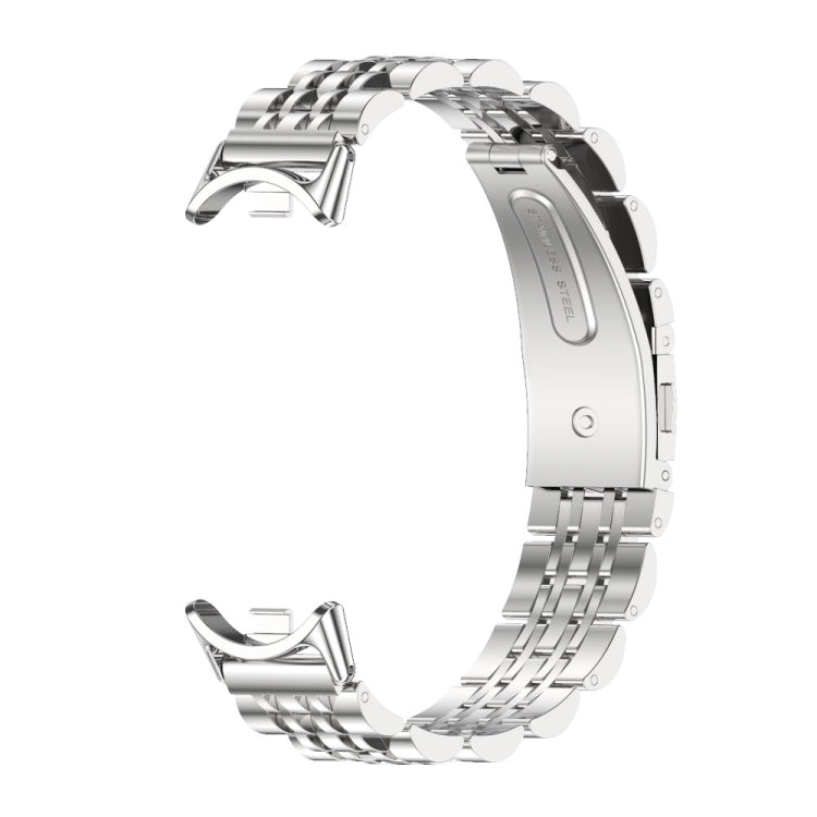 For Xiaomi Mi Band 8 Mijobs Seven Bead Stainless Steel Watch Band(Silver) -  by MIJOBS | Online Shopping South Africa | PMC Jewellery