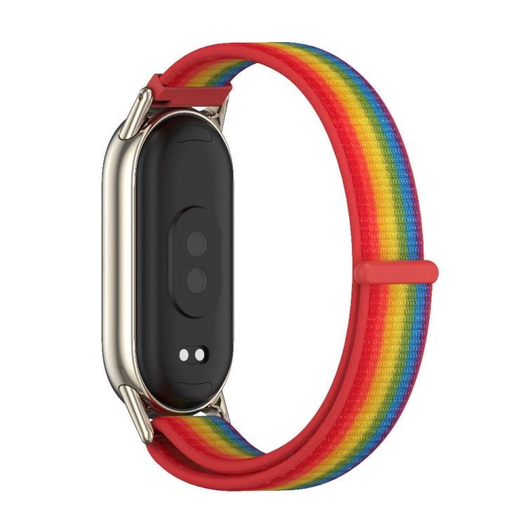For Xiaomi Mi Band 8 / 9 / 9 NFC Mijobs Breathable Nylon Loop Watch Band(Rainbow Light Gold) - Watch Bands by MIJOBS | Online Shopping South Africa | PMC TechLife | Buy Now Pay Later Mobicred