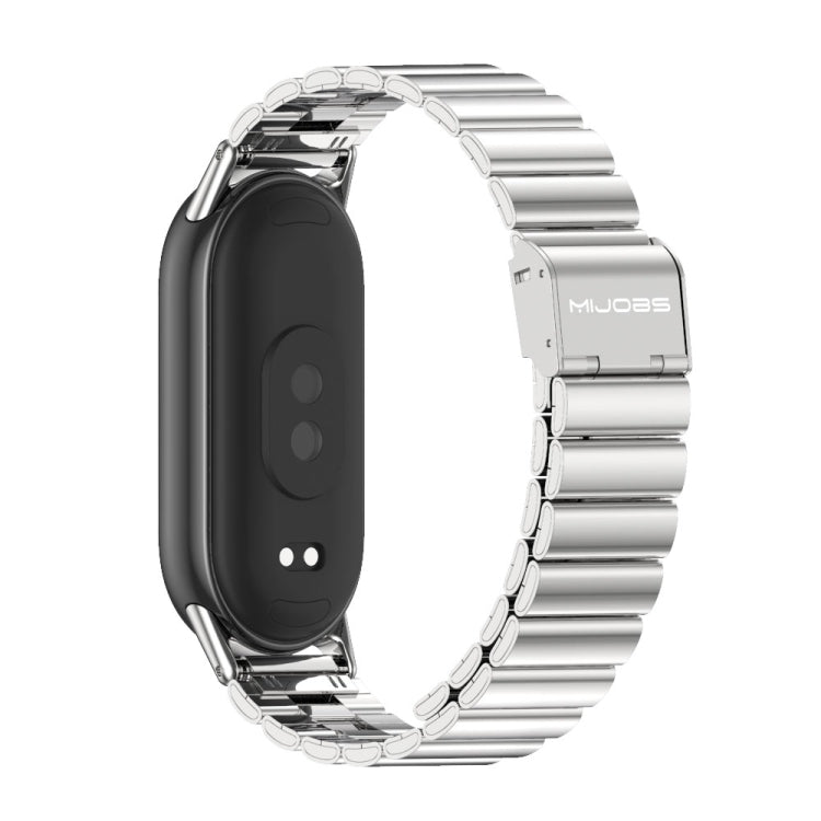 For Xiaomi Mi Band 8 Mijobs Bamboo Buckle Stainless Steel Watch Band(Silver) -  by MIJOBS | Online Shopping South Africa | PMC Jewellery