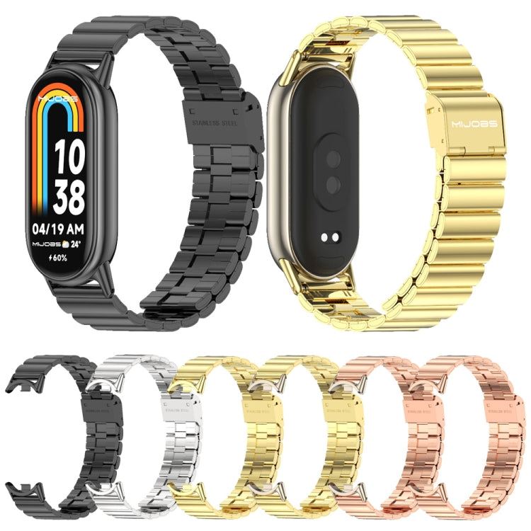 For Xiaomi Mi Band 8 Mijobs Bamboo Buckle Stainless Steel Watch Band(Gold+Light Gold) -  by MIJOBS | Online Shopping South Africa | PMC Jewellery