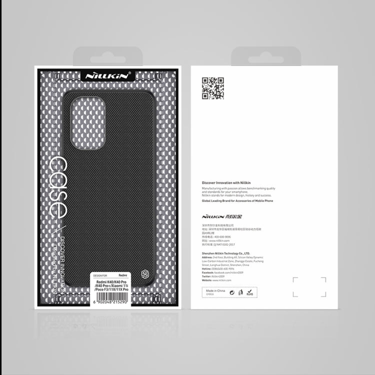 For Xiaomi Redmi K40 / K40 Pro / K40 Pro+ NILLKIN Shockproof TPU + PC Textured Phone Case(Black) - Xiaomi Cases by NILLKIN | Online Shopping South Africa | PMC TechLife | Buy Now Pay Later Mobicred
