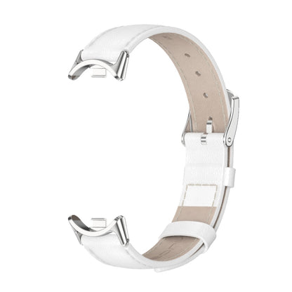 For Xiaomi Mi Band 8 Mijobs Genuine Leather Watch Band(White Silver) -  by MIJOBS | Online Shopping South Africa | PMC Jewellery