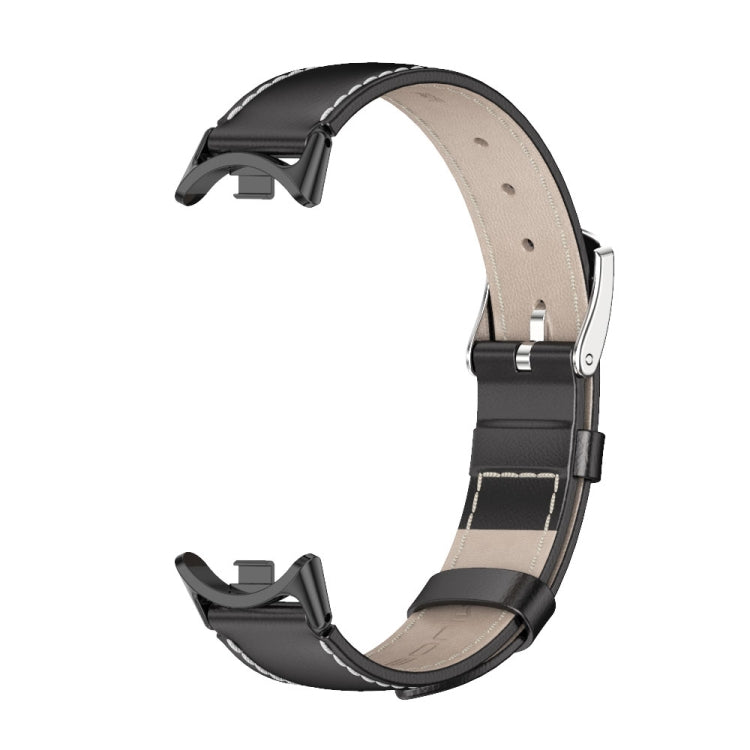 For Xiaomi Mi Band 8 / 9 / 9 NFC Mijobs Genuine Leather Watch Band(Black) - Watch Bands by MIJOBS | Online Shopping South Africa | PMC TechLife | Buy Now Pay Later Mobicred