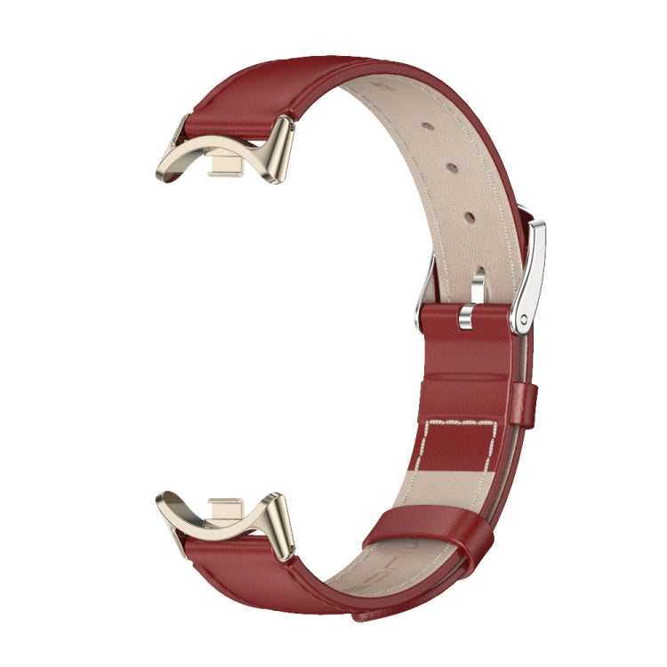 For Xiaomi Mi Band 8 / 9 / 9 NFC Mijobs Genuine Leather Watch Band(Red Light Gold) - Watch Bands by MIJOBS | Online Shopping South Africa | PMC TechLife | Buy Now Pay Later Mobicred