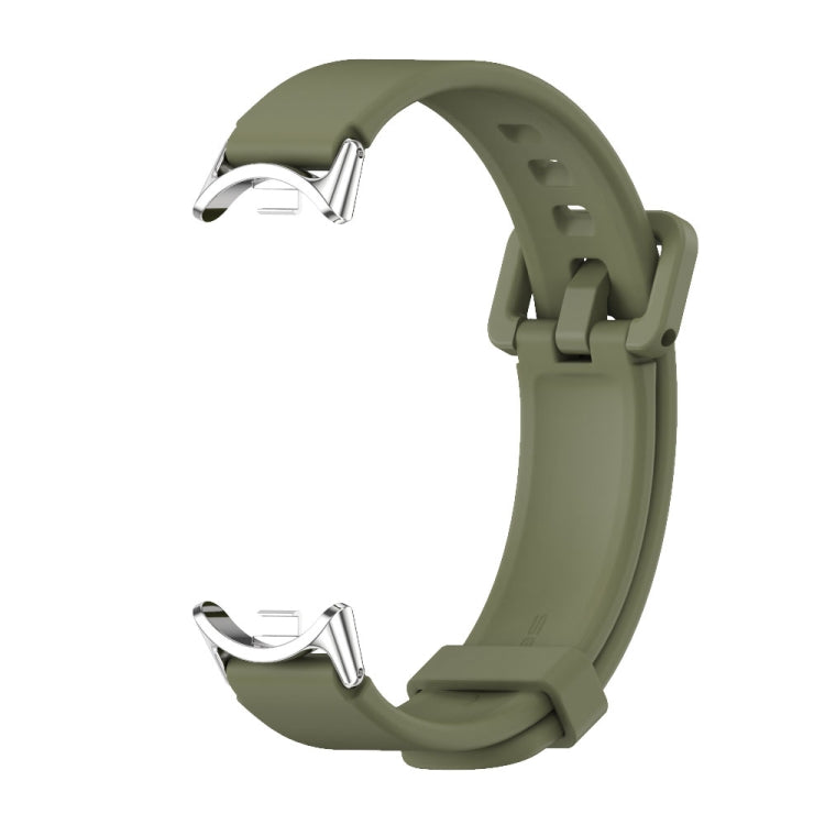 For Xiaomi Mi Band 8 / 9 / 9 NFC Mijobs Silicone Breathable Watch Band(Army Green+Silver) - Watch Bands by MIJOBS | Online Shopping South Africa | PMC TechLife | Buy Now Pay Later Mobicred