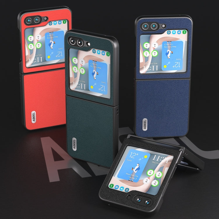 For Samsung Galaxy Z Flip5 ABEEL Genuine Leather Luolai Series Phone Case(Red) - free shipping - PMC TechLife - Order now!