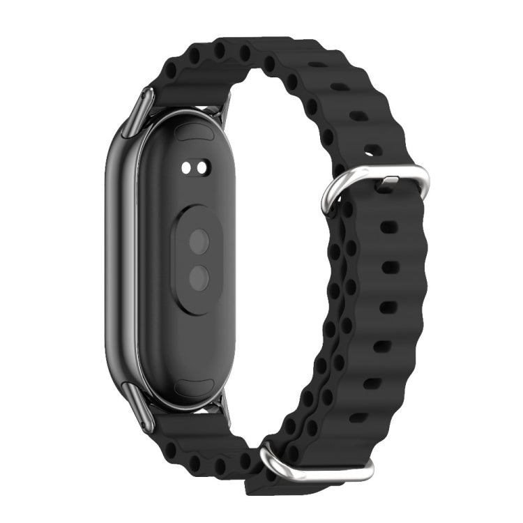 For Xiaomi Mi Band 8 / 9 / 9 NFC Mijobs Marine Silicone Breathable Watch Band(Black) - Watch Bands by MIJOBS | Online Shopping South Africa | PMC TechLife | Buy Now Pay Later Mobicred