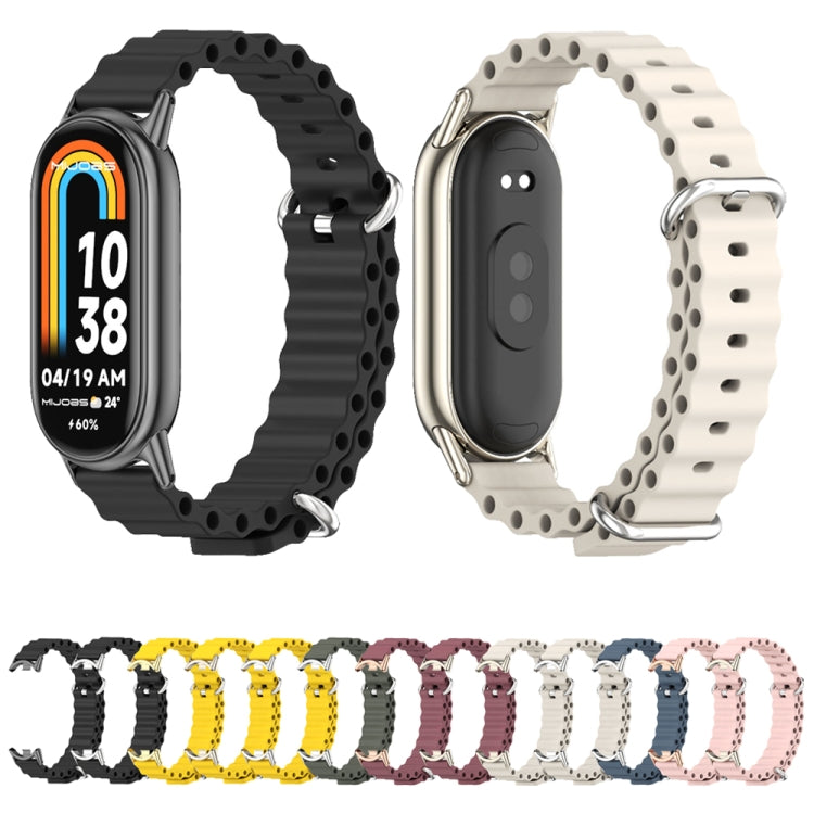 For Xiaomi Mi Band 8 / 9 / 9 NFC Mijobs Marine Silicone Breathable Watch Band(Space Blue Silver) - Watch Bands by MIJOBS | Online Shopping South Africa | PMC TechLife | Buy Now Pay Later Mobicred
